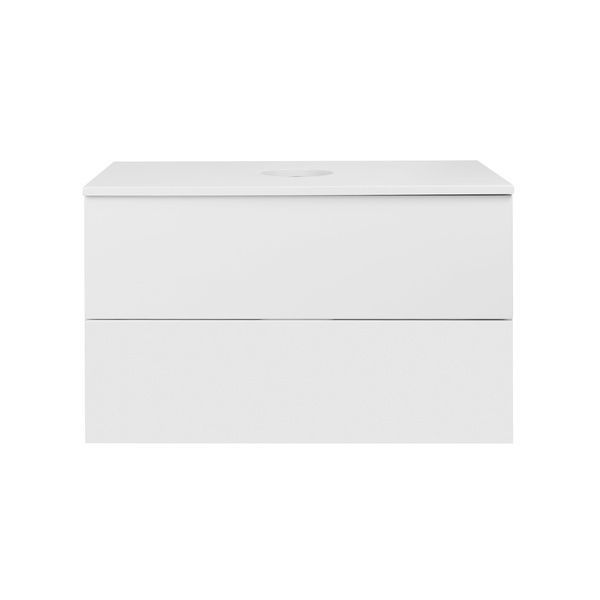 Тумба Tern зі стільницею підвісна, з 2 ящиками Push-to-Open, 800х476х469 мм White Qtap SD00045074 фото