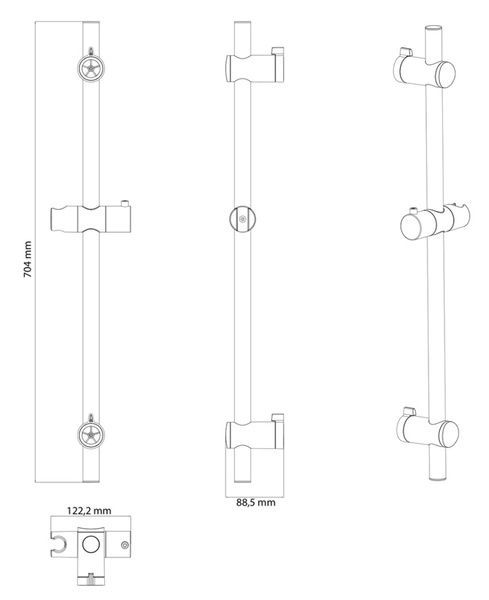 Душевая штанга Omnires chrome 70 cm (DR10CR) DR10CR фото