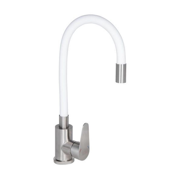 Lidz Vida 015F3 Смеситель для кухни с гибким изливом (k35) White SD00049480 фото