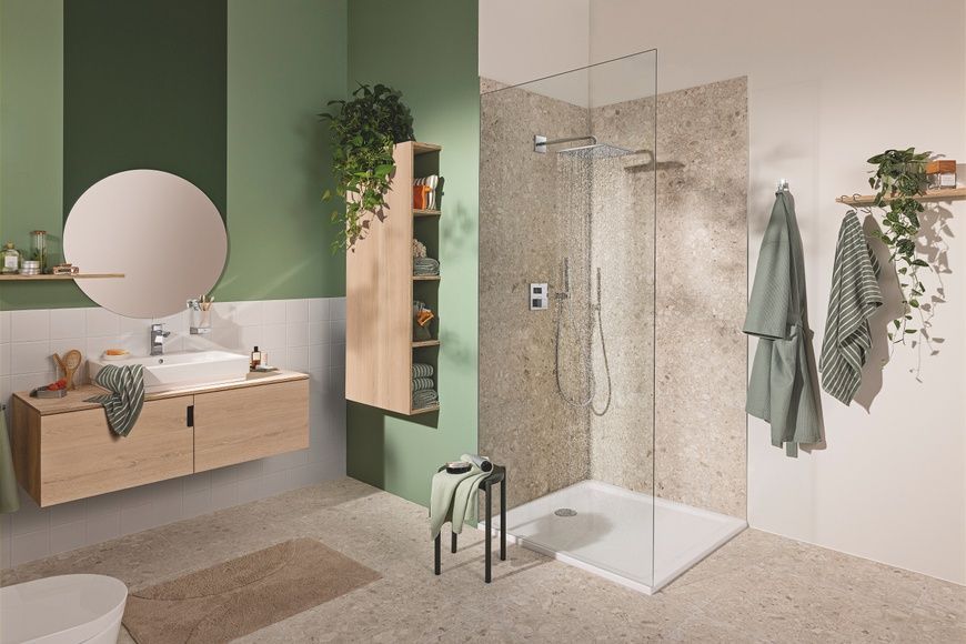 Душевая система наружного монтажа с термостатом Grohe 34879000, Хром 34879000 фото