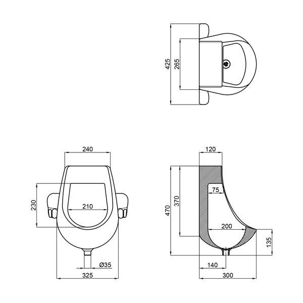Писсуар подвесной детский Qtap Scorpio 420х300х465 White QT2388U460W SD00045959 фото