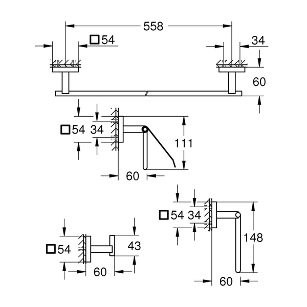 Комплект аксесуарів 4 в 1 Grohe QuickFix Start Cube 41115000 41115000 фото