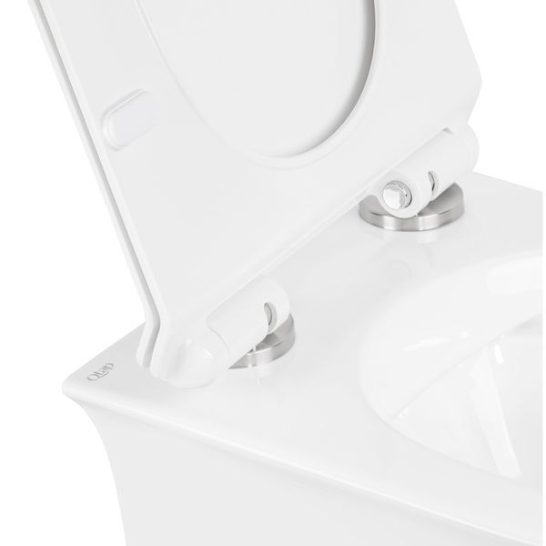 Унітаз Virgo підвісний Rimless 485x360x360 мм з сидінням Slim Duroplast/ Soft-close/ Quick relase White Qtap SD00042548 фото