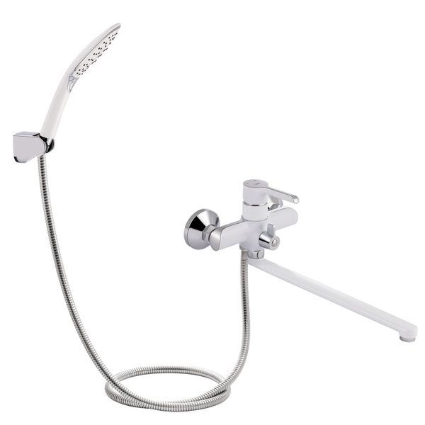 Qtap Grand 005 Смеситель для ванны длинный излив White (k35) SD00039612 фото
