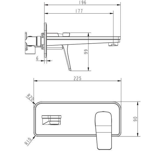 Змішувач для раковини DEVIT 8101X120 UP прихованого монтажу 413678 фото