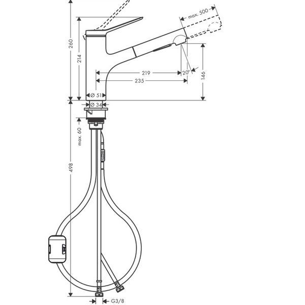 Змішувач для кухні Hansgrohe 74800000 Zesis M33150 хром 74800000 фото