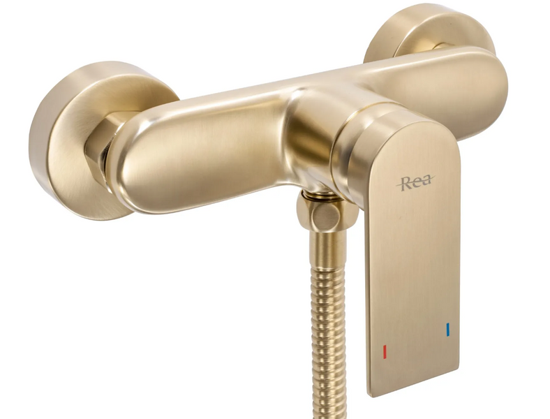 Змішувач для ванни та душу REA VERSO BRUSHED GOLD настінний REA-B6566 фото