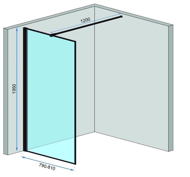 Душова стінка REA BLER 80 REA-K7637 фото