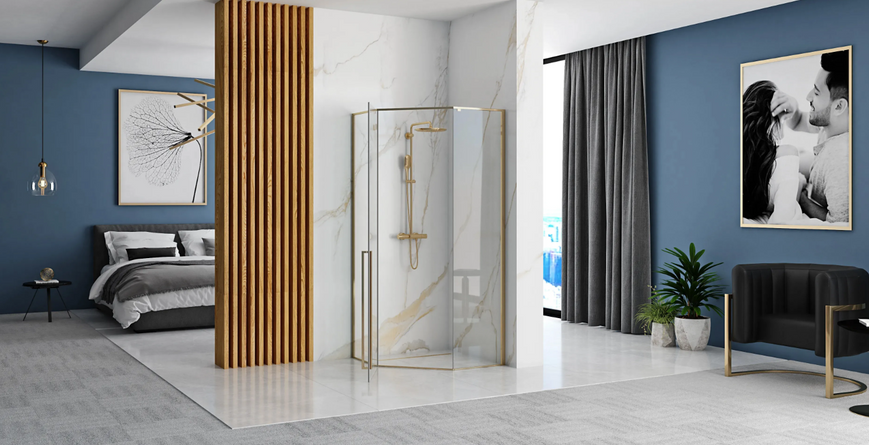 Душова кабіна REA DIAMOND GOLD 80*80 REA-K6615 фото