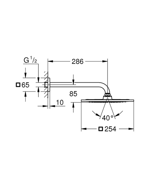 Rainshower F-Series 10 Верхній душ з душовим кронштейном 286 мм, 1 режим струменя (26070000) 26070000 фото