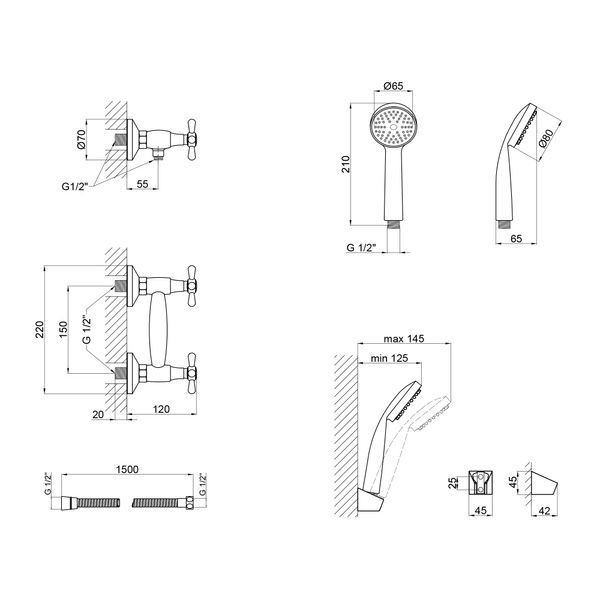 Змішувач для душу Lidz (CRM) Dominox 15 363 SD00041211 фото