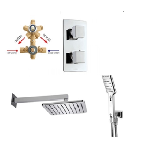 Душова система зовнішнього монтажу з термостатом BOSSINI COSMO M00673 030, Хром M00673 030 фото