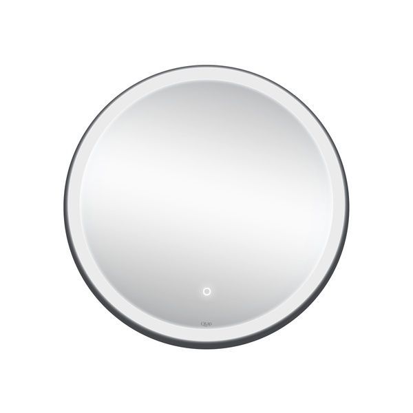 Дзеркало Robin настінне кругле, LED touch switch, з антизапотіванням, R600 мм Black Qtap SD00045774 фото