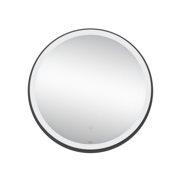Дзеркало Robin настінне кругле, LED touch switch, з антизапотіванням, R600 мм Black Qtap SD00045774 фото