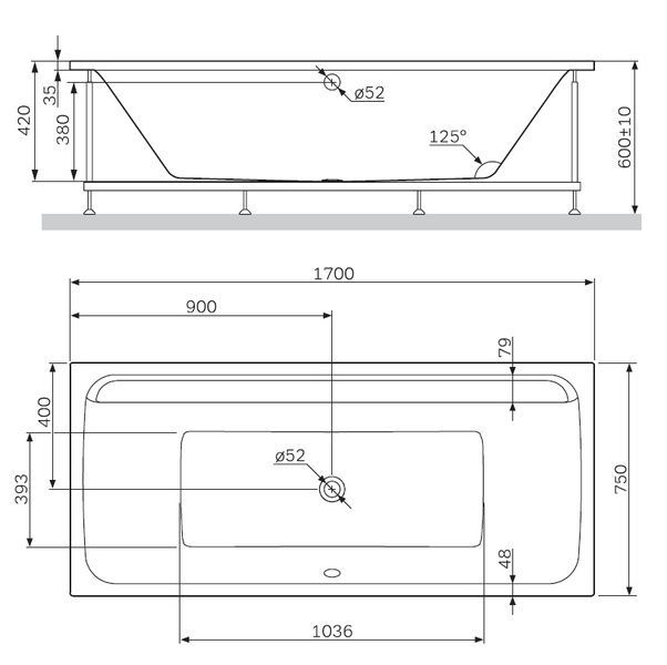 Ванна акриловая 170х75 см AM.PM Inspire 2.0 W52A-170-075W-A W52A-170-075W-A фото