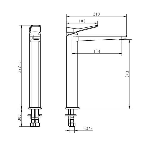 Змішувач для раковини DEVIT 81X11120 UP високий 413675 фото