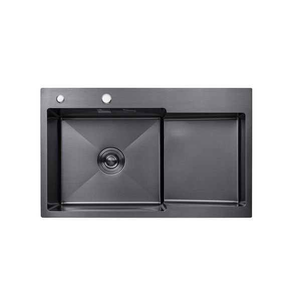 Кухонна мийка Kroner KRP PVD Schwarze - 7848LHM (3,0/1,0 мм) CV030023 фото