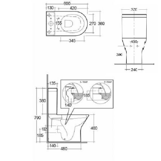 RST17AWHA+RST10AWHA+RESC0004 RESORT Унитаз напольный безободковый, бачок, Крышка, белый RST17AWHA+RST10AWHA+RESC0004 фото