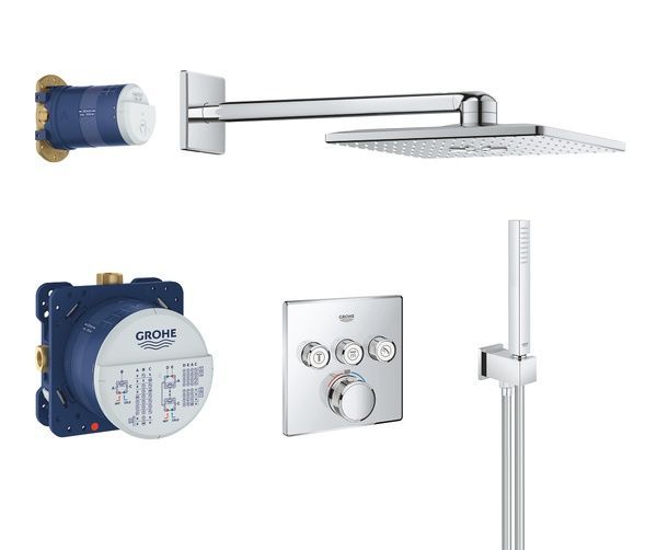 Душевая система наружного монтажа с термостатом Grohe 34706000, Хром 34706000 фото