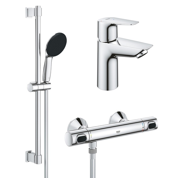 Комплект смесителей для душа с термостатом Grohe QuickFix Precision Flow&Start Edge ColdStart UA202503TE фото