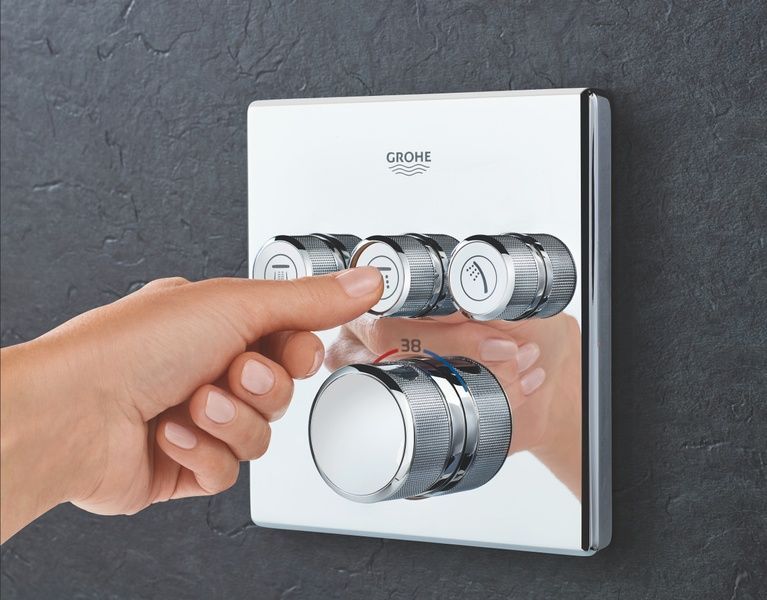 Душевая система наружного монтажа с термостатом Grohe 34706000, Хром 34706000 фото