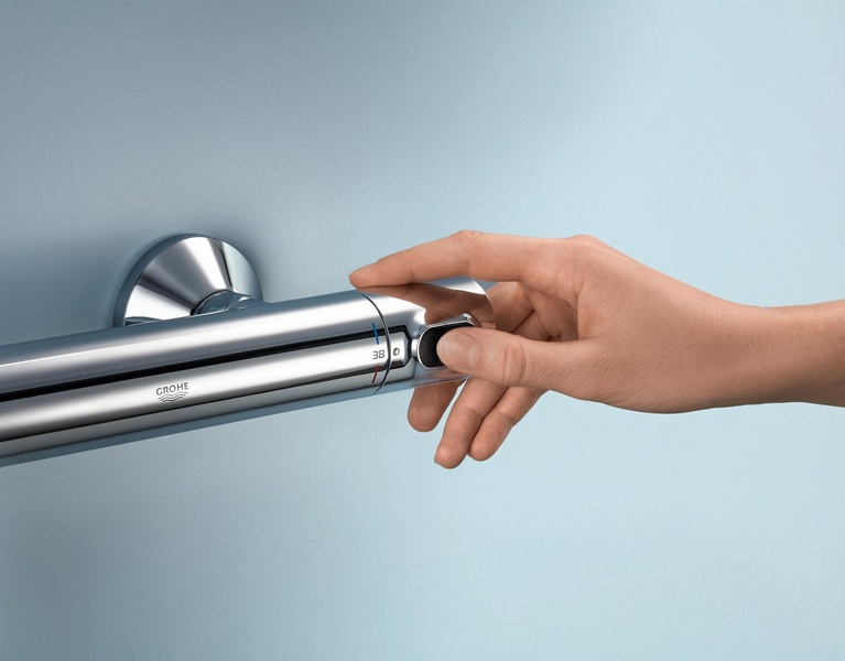 Комплект смесителей для душа с термостатом Grohe QuickFix Precision Flow&Start Edge ColdStart UA202503TE фото