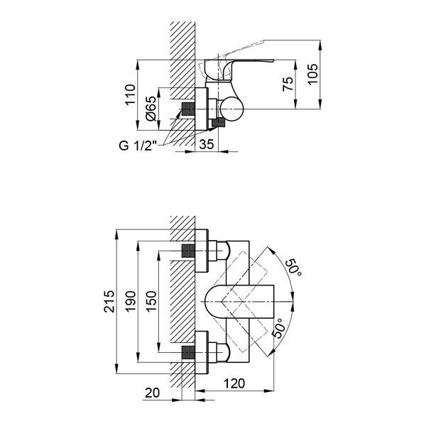 Змішувач Milada 4027107C для душа QT SD00041996 фото