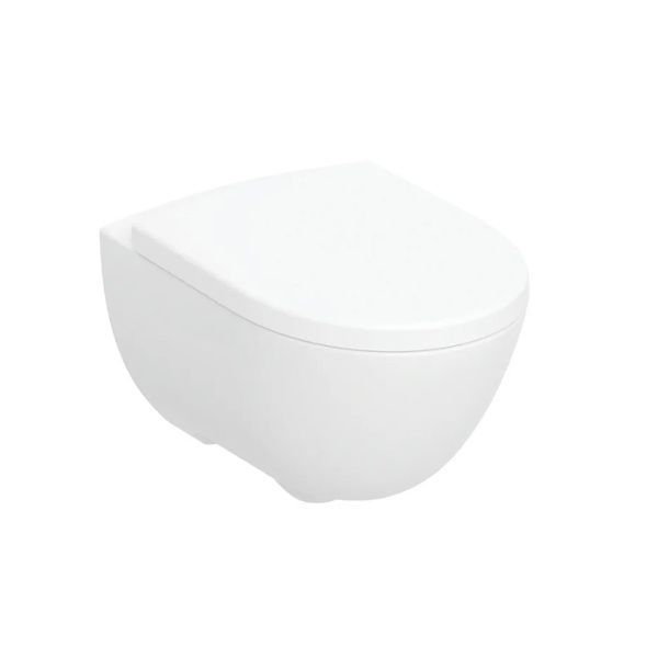 Унитаз подвесной Geberit Modo Rimfree в комплекте с крышкой, воронкообразный, закрытая форма, белый (502.939.00.1) 502.939.00.1 фото