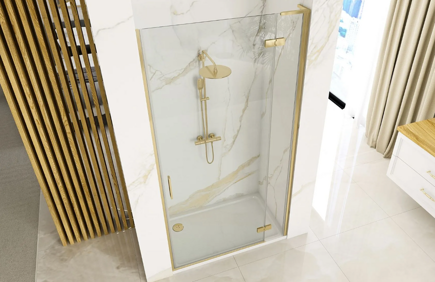 Душевая дверь REA HUGO BRUSHED GOLD 100 REA-K8413 фото