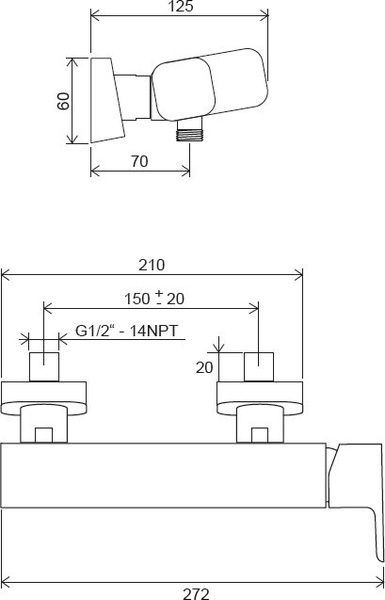 Змішувач для душу 10&deg; Free TD F 032.00/150 X070132 фото