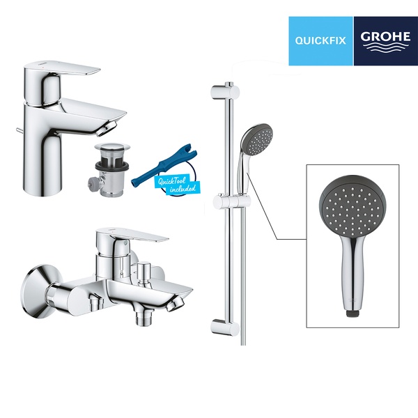 Комплект змішувачів для ванної кімнати Grohe QuickFix Start Edge UA202501SQ UA202501SQ фото