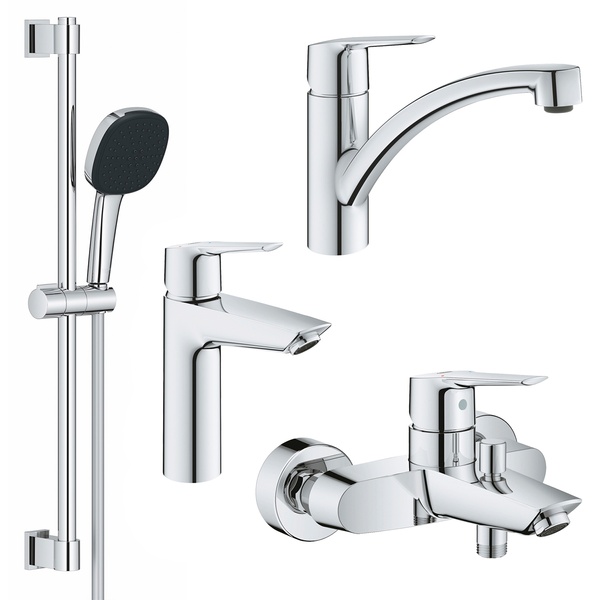 Комплект смесителей для ванной комнаты и кухни Grohe QuickFix Start ColdStart UA202301KE UA202301KE фото