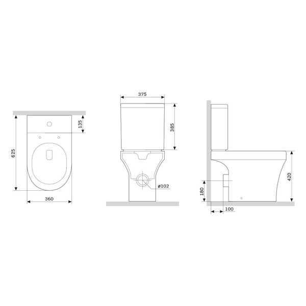 Унитаз-компакт безободковый FlashClean, с сиденьем микролифтAM.PMTenderC45A8800SC C45A8800SC фото