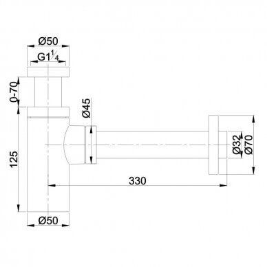 Сифон для умивальника Omnires graphite (A186GR) A186GR фото