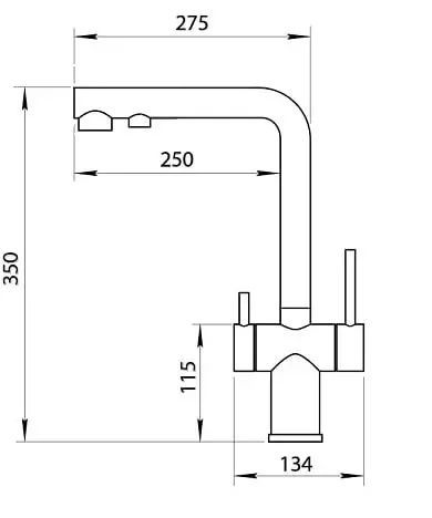 Комбинированный смеситель на кухню черный на 4 воды Nett FBB-33 FFB-33 фото