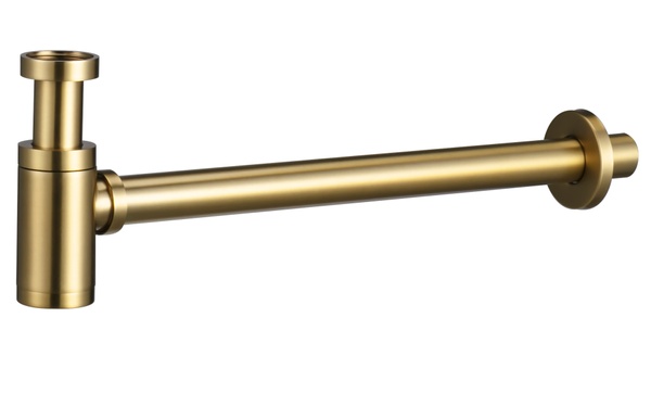 Металлический сифон для раковины под донный клапан IMEX SCL002/OC, матовое золото SCL002/OC фото
