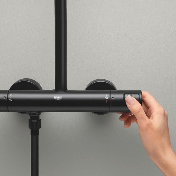 Душова система с термостатом Grohe QuickFix 266772431, чорна 266772431 фото