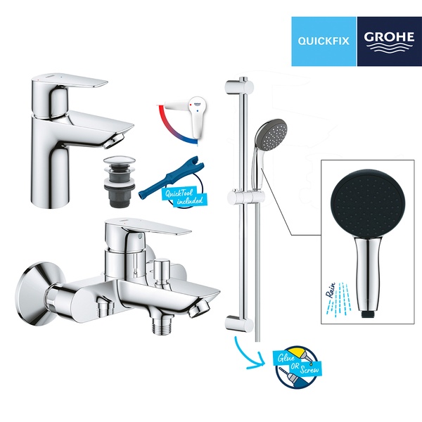 Комплект змішувачів для ванної кімнати Grohe QuickFix Start Edge ColdStart UA202501SE UA202501SE фото