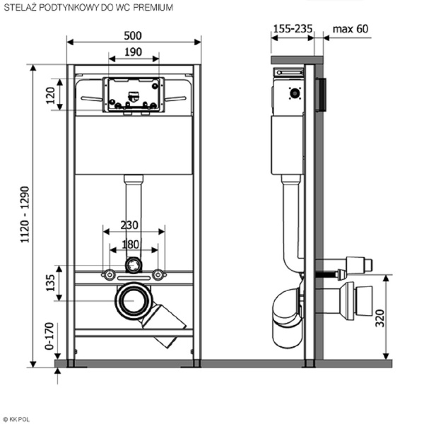 Инсталляция 3в1 для унитазу DEVIT 90.211, 500х155х1120мм 532234 фото