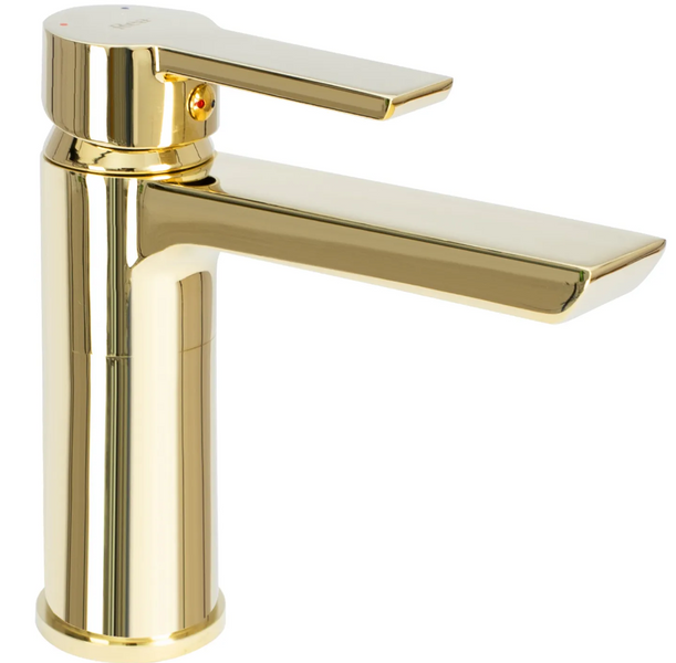 Смеситель для раковины (умывальника) REA ARGUS GOLD золотой низкий REA-B6212 фото
