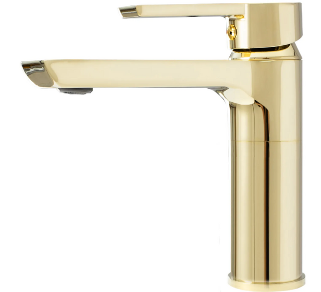 Смеситель для раковины (умывальника) REA ARGUS GOLD золотой низкий REA-B6212 фото