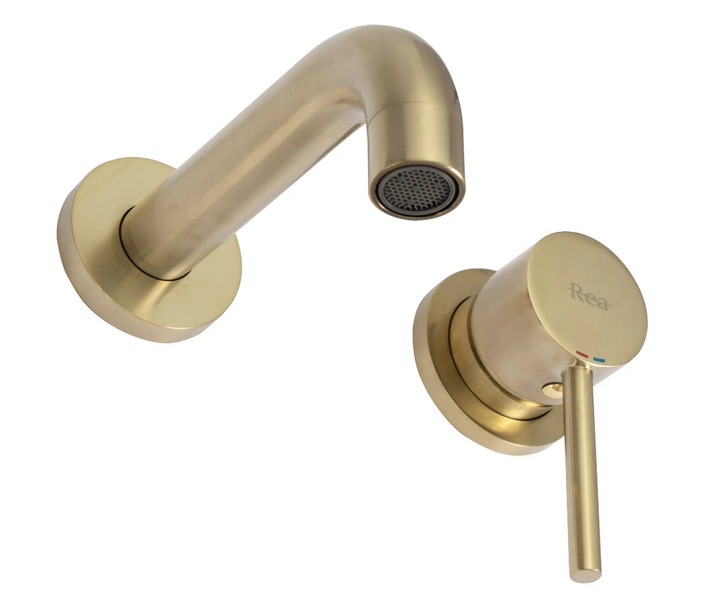 Змішувач для раковини (умивальника) REA LUNGO BRUSHED GOLD прихованого монтажу REA-B8652 фото