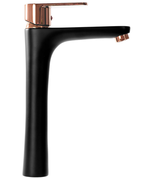 Смеситель для умывальника (раковины) REA MILD BLACK ROSE GOLD высокий REA-B4808 фото