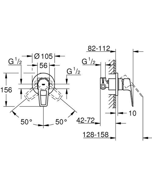 Гігієнічний душовий набір Grohe QuickFix Bau Loop UA202416QF UA202416QF фото