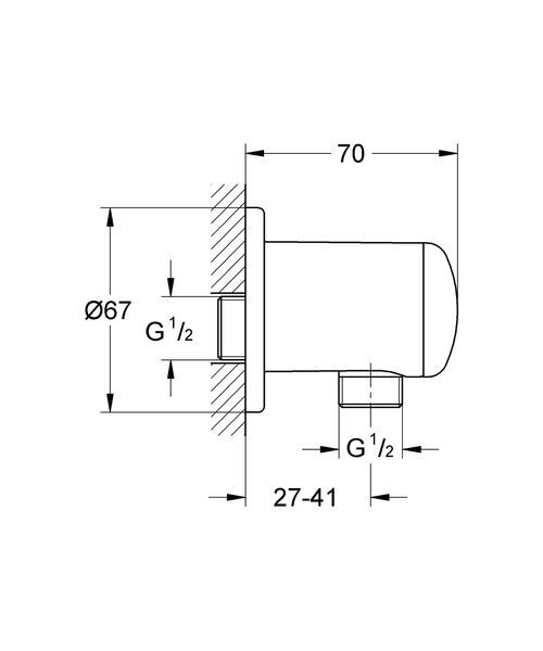 Гігієнічний душовий набір Grohe QuickFix Bau Loop UA202416QF UA202416QF фото