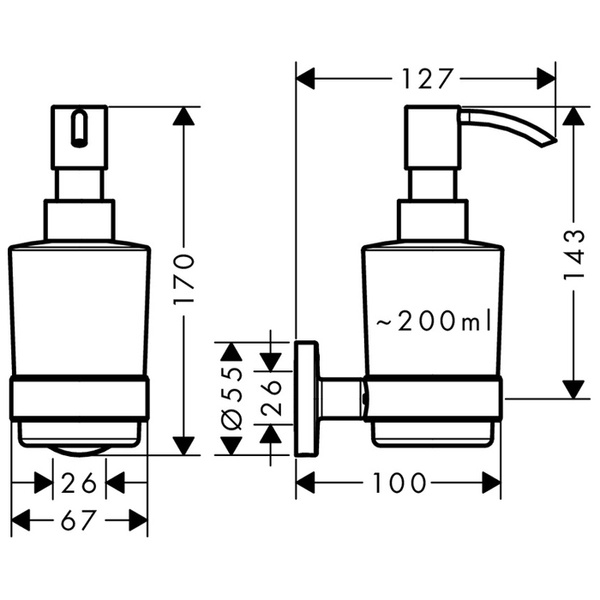 Дозатор рідкого мила Hansgrohe 41714000 Logis Universal 41714000 фото