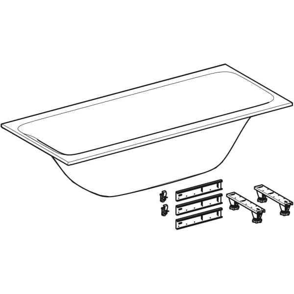 Ванна Geberit 554.123.01.1 прямокутна Duo 170 х 75 см, slim rim, центральний злив 554.123.01.1 фото