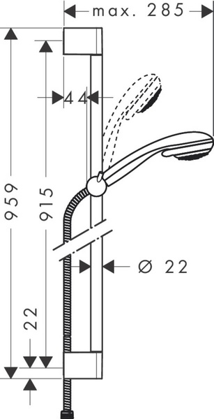 Душовий набір Hansgrohe Crometta 85 Vario/Unica Crometta 90, хром 27762000 27762000 фото