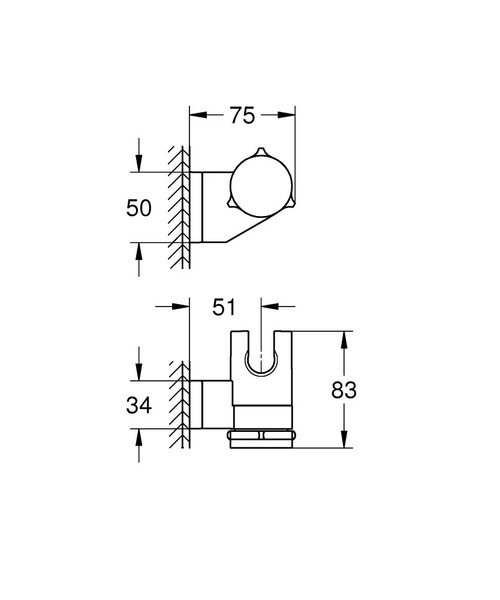 Тримач ручного душа Grohe QuickFix Vitalio Universal 26183001 26183001 фото