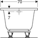 Ванна Geberit Selnova 554.382.01.1 прямокутна з ніжками, 160x70см, біла 554.382.01.1 фото 5